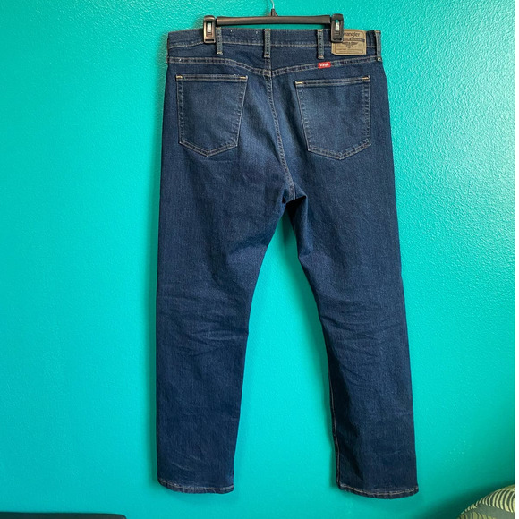 Wrangler Regular Fit Dark Straight Leg Jeans Men's 36 x 32 - Picture 7 of 9